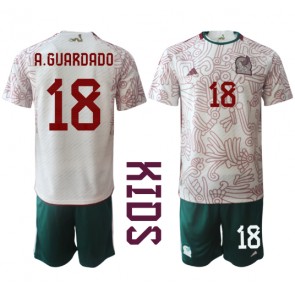 Mexico Andres Guardado #18 Replica Away Stadium Kit for Kids World Cup 2022 Short Sleeve (+ pants)
